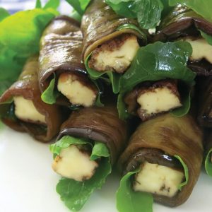 Brinjal Haloumi Rolls