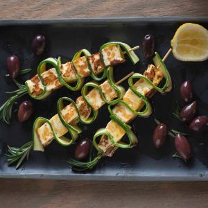 Haloumi and Courgette Skewers